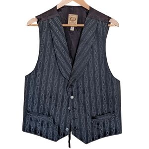 Wah Frontier Clothing Black Patterned Vest XL Men's Western Business USA